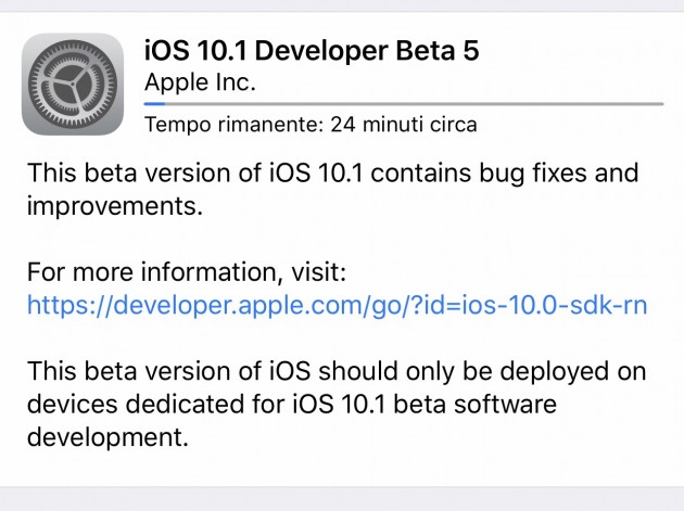 Apple iOS 10.1 beta 5